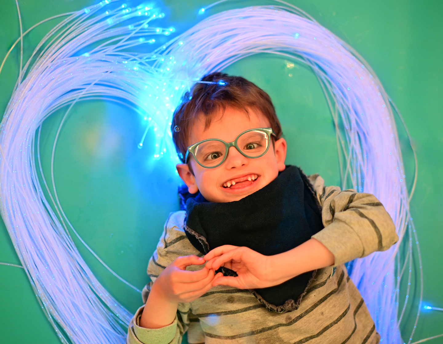 Joshua enjoyin sensory play at Claire House