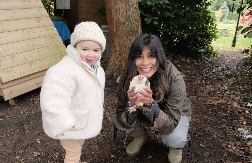 Oliver and Nisha during filming