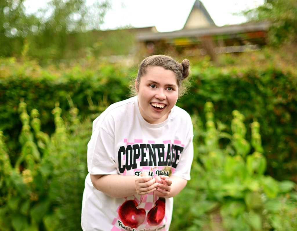 Keely in hospice garden